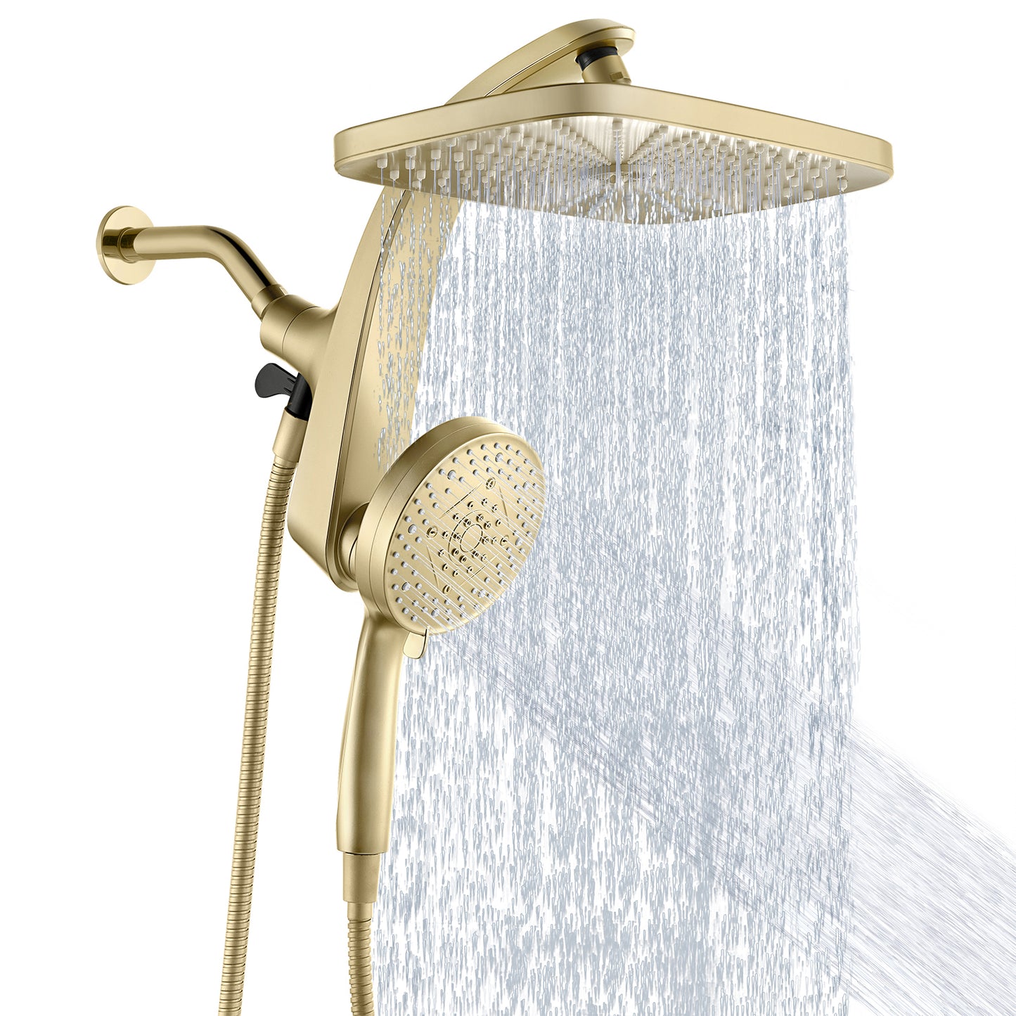High Pressure Rain Shower Head: Upgrade Shower Heads with Handheld Spray Combo with Fixed Showerhead and 10 Sprays Handheld Shower Head, Detachable Shower head Built-in Magnetic Docking and Power Jets