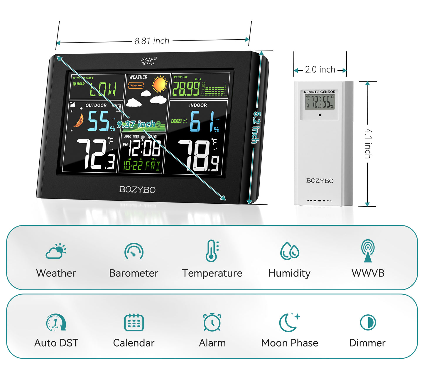 Remote Senzor for BOZYBO Weather Station KA006, KA003, KA001-2025